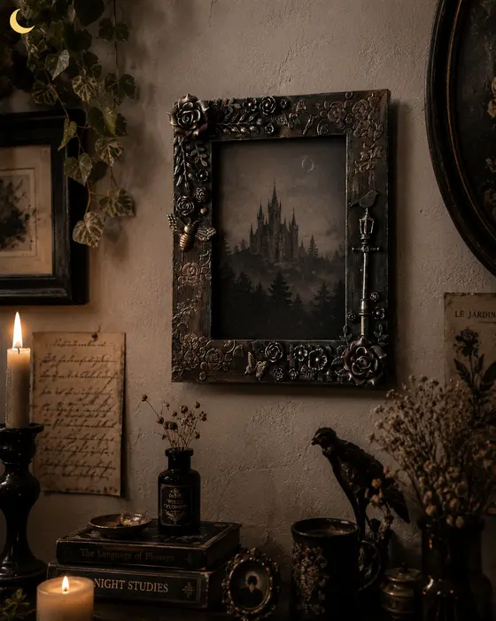 Gothic botanický handmade fotorámik