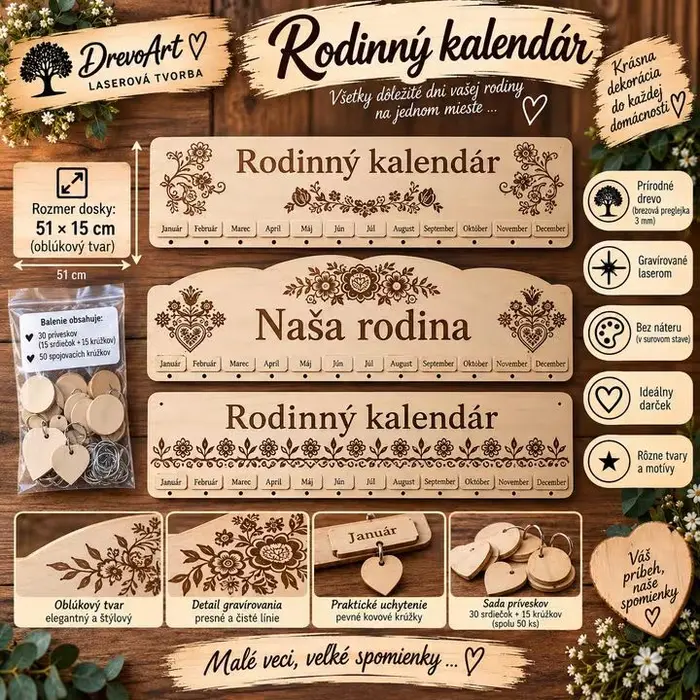 Rodinný kalendár – spomienky na jednom mieste ❤️