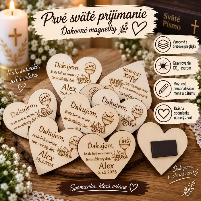 ❤️ Ďakovné magnetky – 1. sväté prijímanie