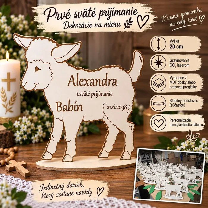 🐑 Baránok – pamiatka na 1. sväté prijímanie